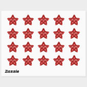 Étoile Sticker Tufted Diamonds Rouge or avec texte person (Feuille)