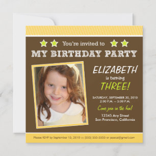 Étoile superbe ! Invitation jaune de fête