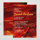 ÉTOILE TRANSPARENTE Bat Bar Mitzvah Invitation rou (Devant / Derrière)