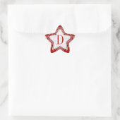 Étoile Tribal Batik Monogramme Red Star Sticker (Sac)