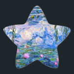 Étoile Water Lilies, 1919, par Claude Monet, Star Sticker<br><div class="desc">Water Lilies,  1919 célèbre peinture de Claude Monet,  avec couleur coordonnée couleurs solides rose-violet et bleu Monet,  prêt à se mélanger et à se marier.</div>