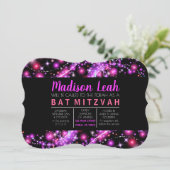 ÉTOILES À COULEUR ROSE Invitation Bat mitzvah (Debout devant)