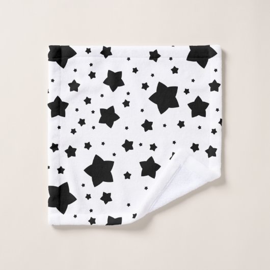 Étoiles Abstraites noires (Gant de toilette)