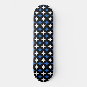 Étoiles abstraites sur skateboard noir bleu et bla
