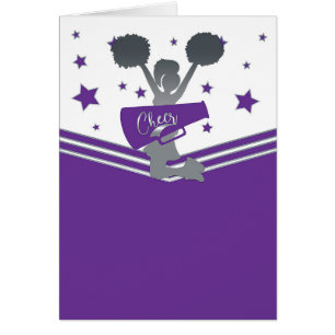 Étoiles Argentées Violettes de Cheer-leading Merci