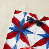 Étoiles, bandes et sable : Serviette de plage pers (En situation)
