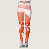 Étoiles blanches et Leggings orange (Devant)