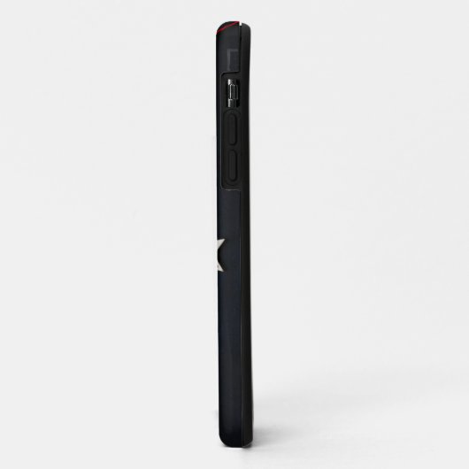 Étoiles blanches sur coque iphone de surface noire (Dos/Gauche)