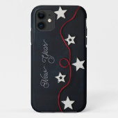 Étoiles blanches sur coque iphone de surface noire (Dos)