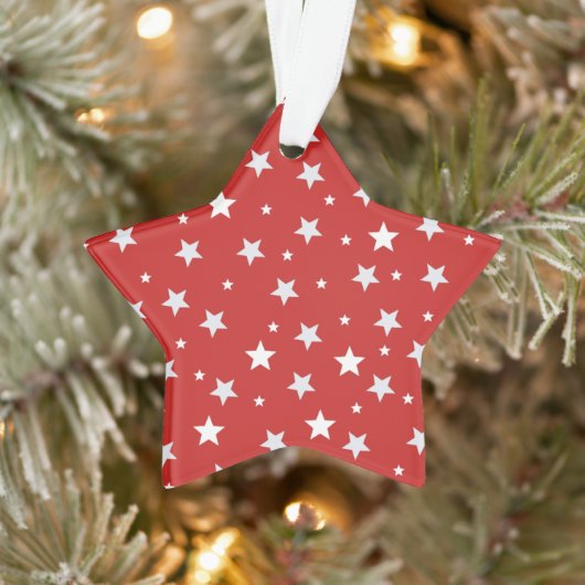 Étoiles blanches sur des vacances de Noël rouges (Arbre)