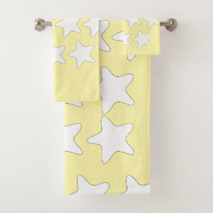 Étoiles blanches sur fond jaune