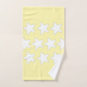 Étoiles blanches sur fond jaune (Serviette à main)
