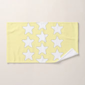 Étoiles blanches sur fond jaune (Serviette à main)