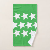 Étoiles blanches sur fond vert (Serviette à main)