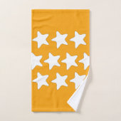 Étoiles Blanches Sur Orange (Serviette à main)