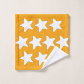 Étoiles Blanches Sur Orange (Gant de toilette)