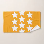 Étoiles Blanches Sur Orange (Serviette à main)