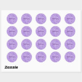 Étoiles blanches violettes sur Stickers Merci de l (Feuille)