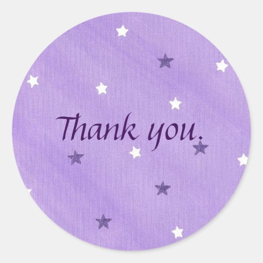 Étoiles blanches violettes sur Stickers Merci de l (Devant)