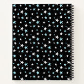 Étoiles bleu clair et blanches sur cahier bleu mar (Dos)