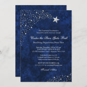 Étoiles Bleues Argent Étoiles Gala Ball Invitation (Devant / Derrière)