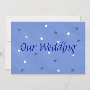 Étoiles bleues et blanches Invitations de mariage 