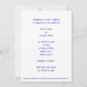 Étoiles bleues et blanches Invitations de mariage  (Dos)