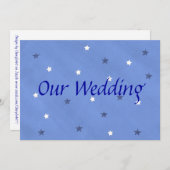 Étoiles bleues et blanches Invitations de mariage  (Devant / Derrière)