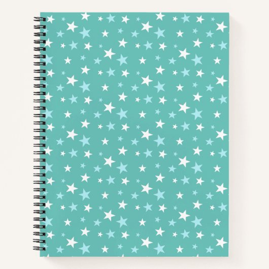Etoiles Bleues et Blancs sur Carnet Turquoise (Devant)