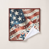 Étoiles brillantes rouges blanches et bleues et mo (Gant de toilette)