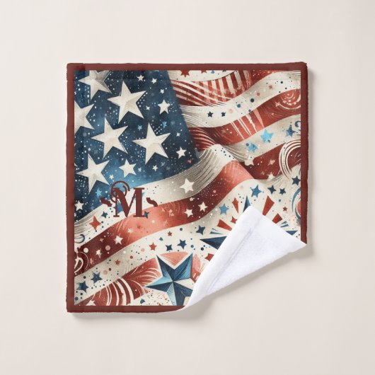 Étoiles brillantes rouges blanches et bleues et mo (Gant de toilette)