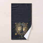 Étoiles céleste de la lune de soleil monogramme (Serviette à main)