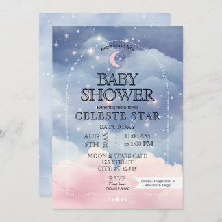Étoiles célestes Baby shower Invitation