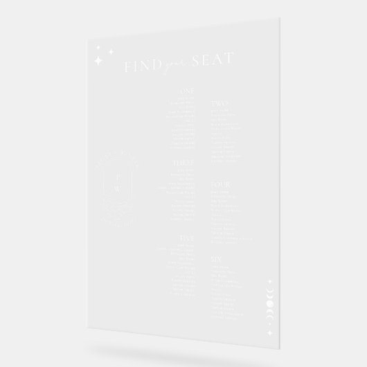 Étoiles célestes de lune Boho Monogramme de siège (Angle)