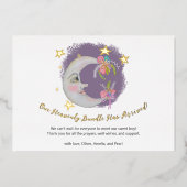 Etoiles célestes de lune Faire-part de naissance (Recto)