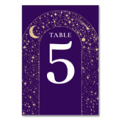 Étoiles célestes Mariage violet Carte Numéro de ta (Dos)