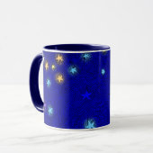 Étoiles colorées Vintage Etching Mug (Devant gauche)