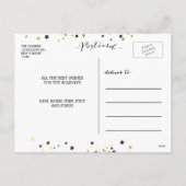 Étoiles Confetti Or | Carte postale Holiday Photo (Dos)