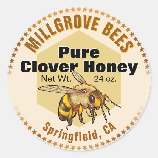 Étoiles d'abeilles de miel illustrées Stickers de  (Devant)