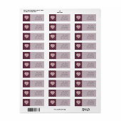 Étoiles dans des cœurs sur une étiquette d'adresse (Feuille entière)