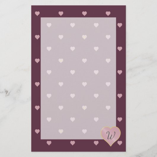 Étoiles dans les coeurs sur la papeterie du port (Devant)