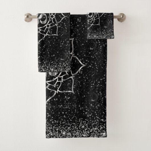 Étoiles d'argent de Glittery OM Lotus Mandala sur (En situation)