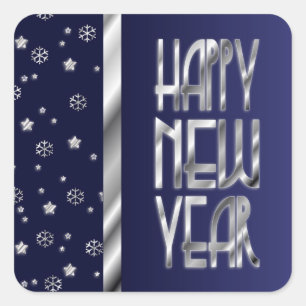Étoiles d'argent et Snowflakes Stickers du Nouvel