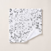 Étoiles d'argent lunaire sur blanc (Gant de toilette)