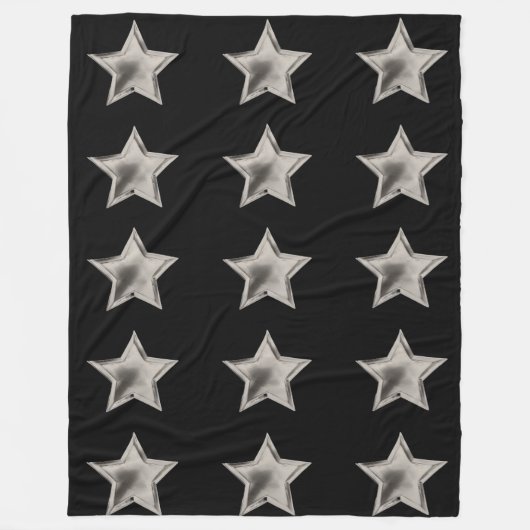 Étoiles d'argent sur couverture en polaire noire (Devant)