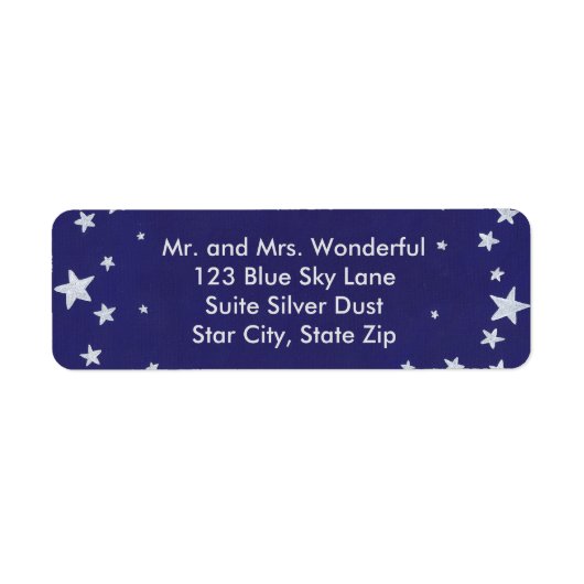 Etoiles d'argent sur Étiquettes de adresse Royal B (Devant)