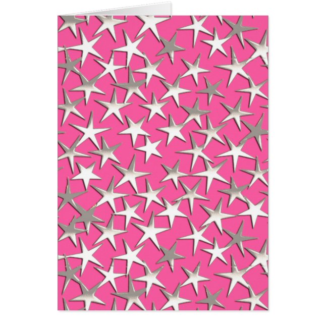 Étoiles d'argent sur fuchsia rose (Devant)