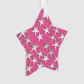 Étoiles d'argent sur fuchsia rose (devant)