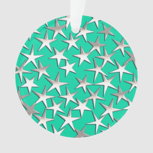 étoiles d'argent sur turquoise (devant)