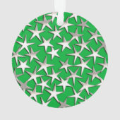 étoiles d'argent sur vert émeraude (dos)